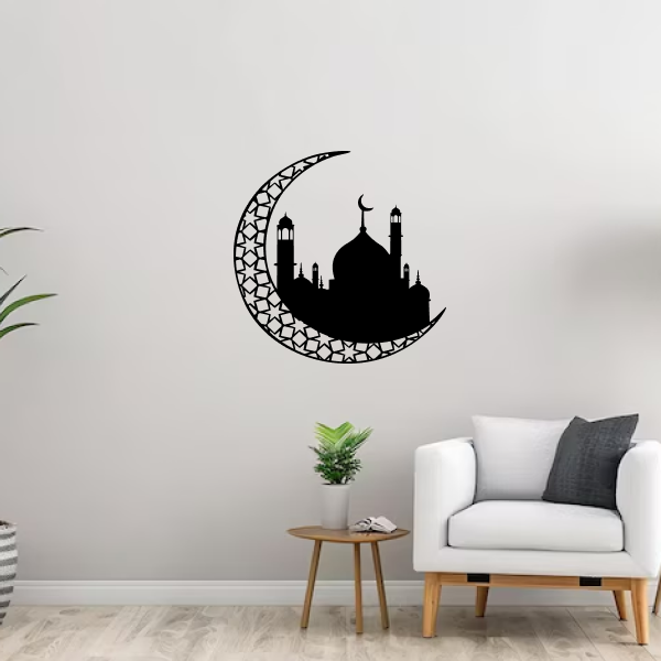 Moon & Mosque Wall Art