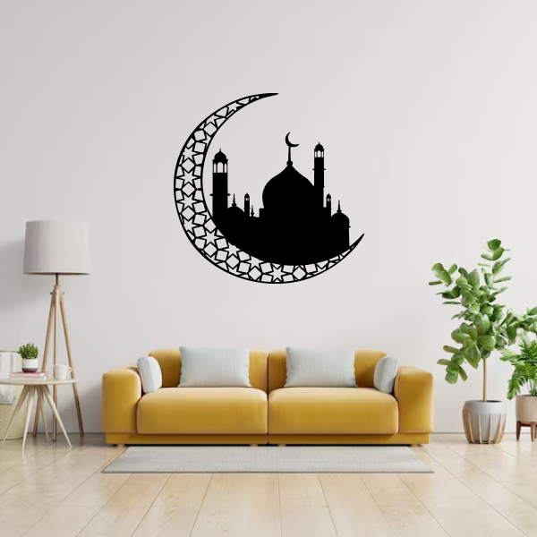 Moon & Mosque Wall Art