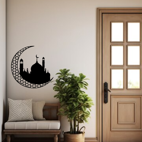 Moon & Mosque Wall Art