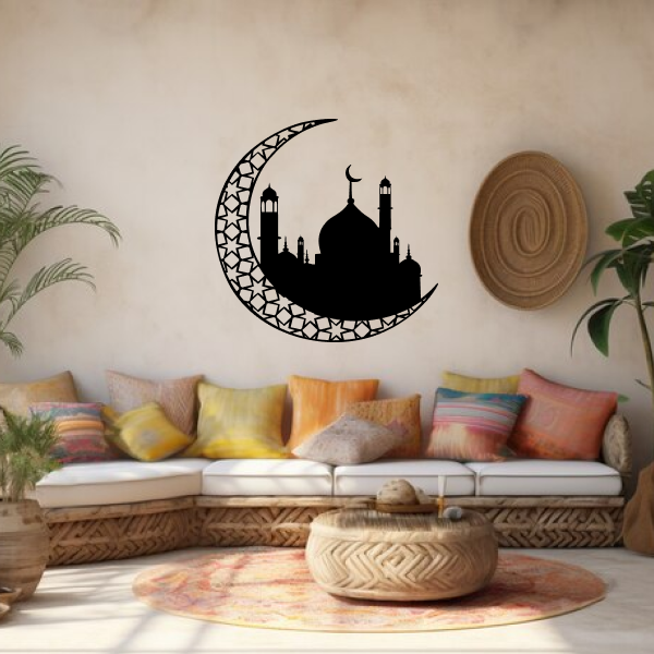 Moon & Mosque Wall Art