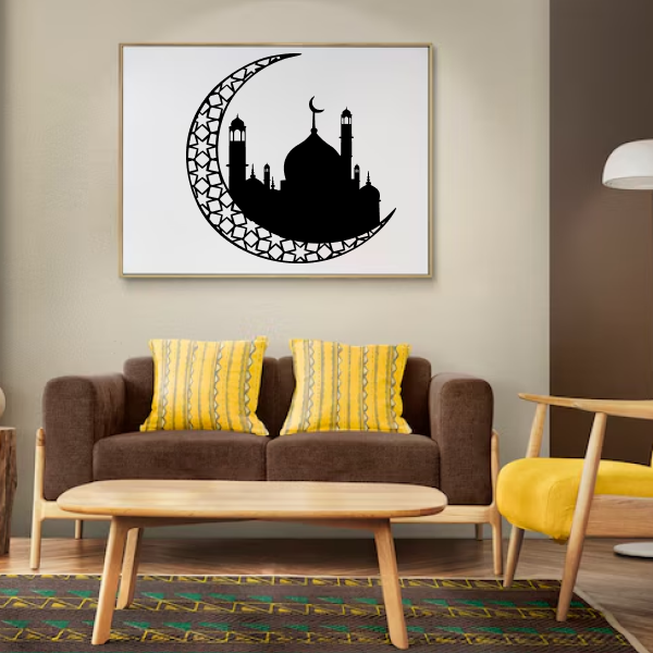 Moon & Mosque Wall Art