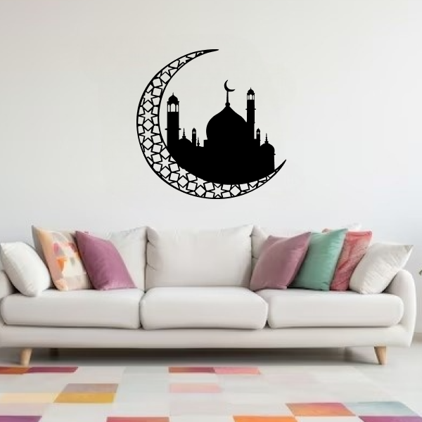 Moon & Mosque Wall Art