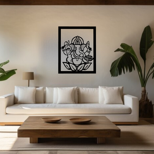 Siddhivinayak | Divine Lord Ganesha Wooden Wall Art | Spiritual Home & Temple Décor | Sacred Hindu Wall Hanging for Positivity & Prosperity