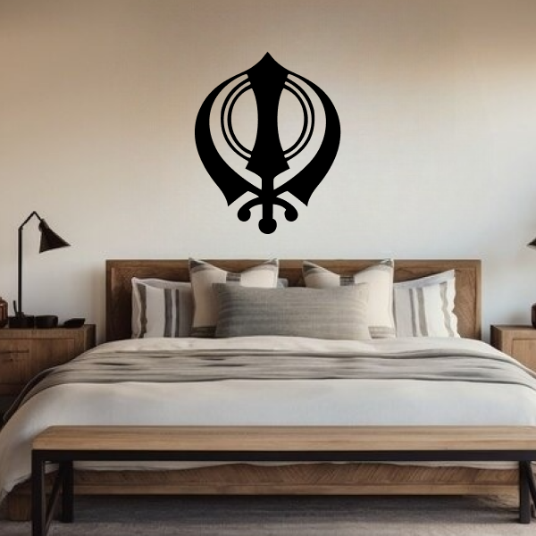 Divine Sikh Symbol | Sacred Khanda Wooden Wall Art | Spiritual Sikh Décor | Guru Nanak Inspired Wall Hanging for Home, Office & Gurudwara